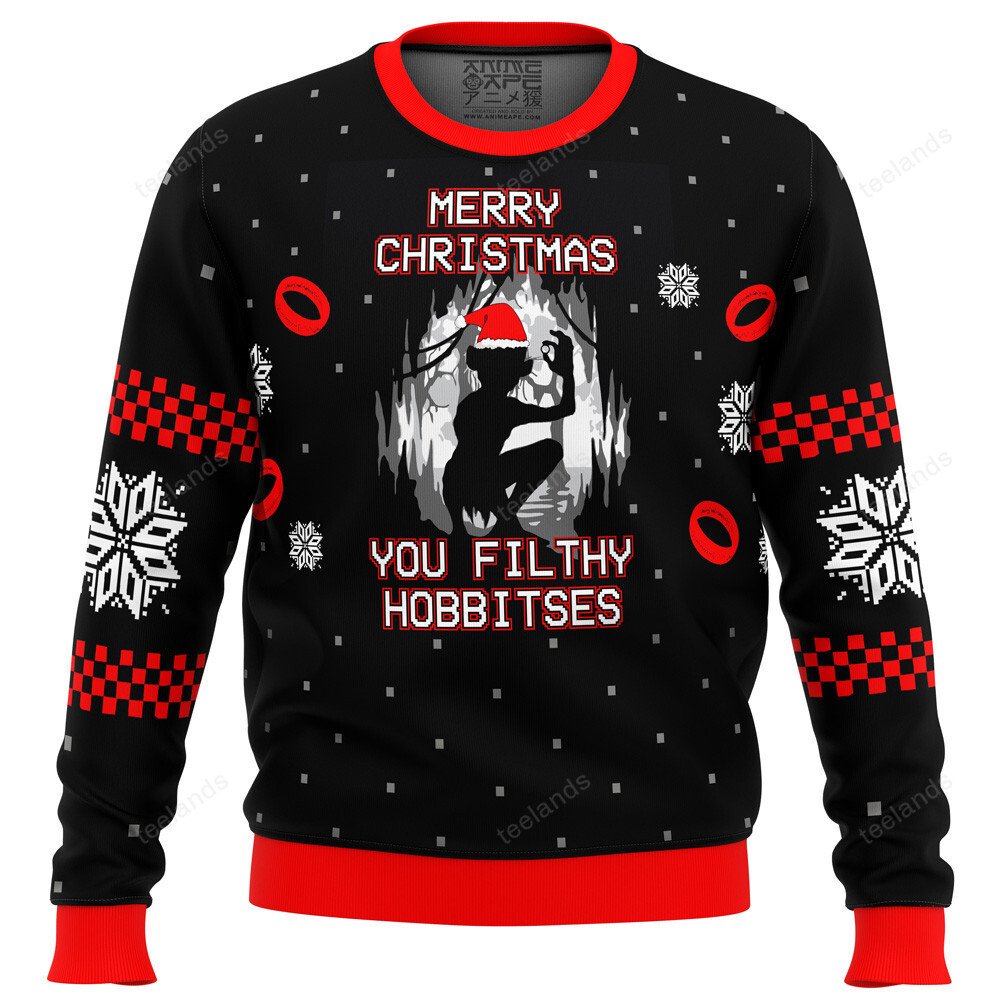 Merry Christmas you filthy hobbitses Christmas sweater product image