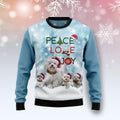 Maltese peace love Joy Christmas sweater product image
