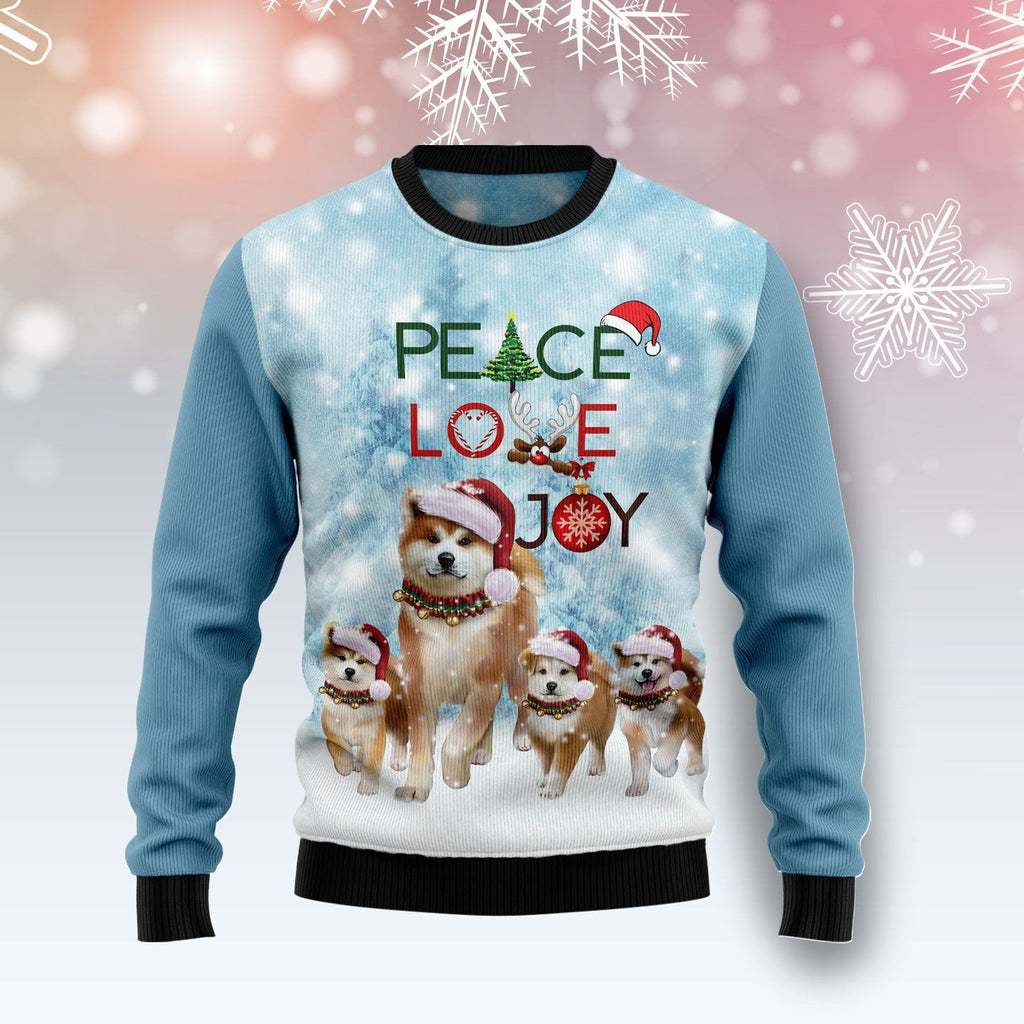 Akita peace love joy Christmas sweater product image