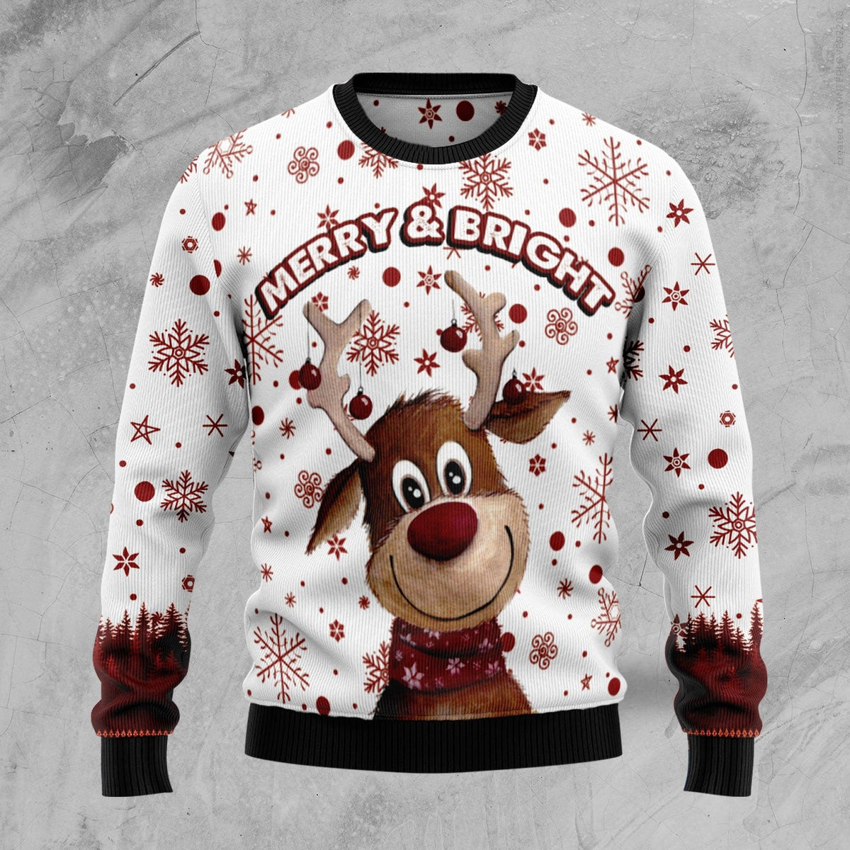 Reindeer Merry and bright Christmas sweater product image