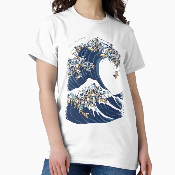 The Great Wave of Pug - Adult & Kids T-Shirts, Sweatshirts & Hoodies apparel design preview 1