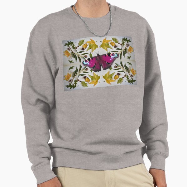 Autumn herbarium collage with leaves and pink - Adult & Kids T-Shirts, Sweatshirts & Hoodies apparel design preview 1