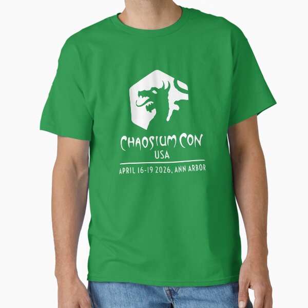 Chaosium Con USA 2026 Official White Logo - Adult & Kids T-Shirts, Sweatshirts & Hoodies apparel design preview 1