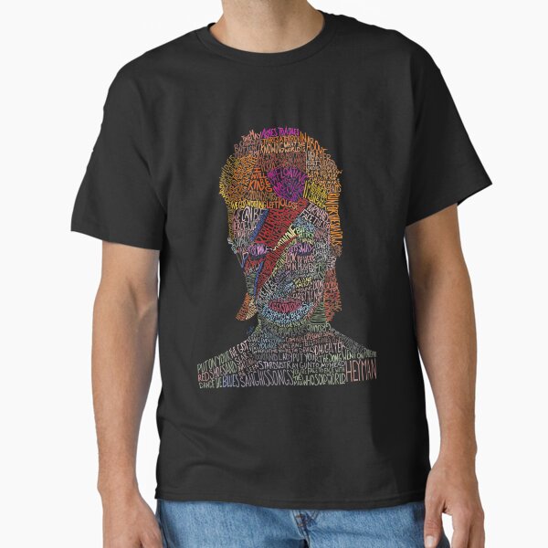Colorful David Bowie Lyric/Quote Portrait - Adult & Kids T-Shirts, Sweatshirts & Hoodies apparel design preview 1