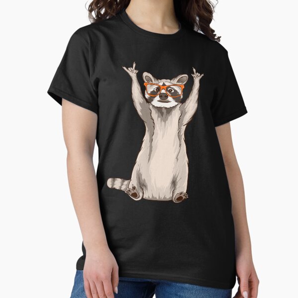 Raccoon In Sunglasses Showing A Rock Sign - Adult & Kids T-Shirts, Sweatshirts & Hoodies apparel design preview 1
