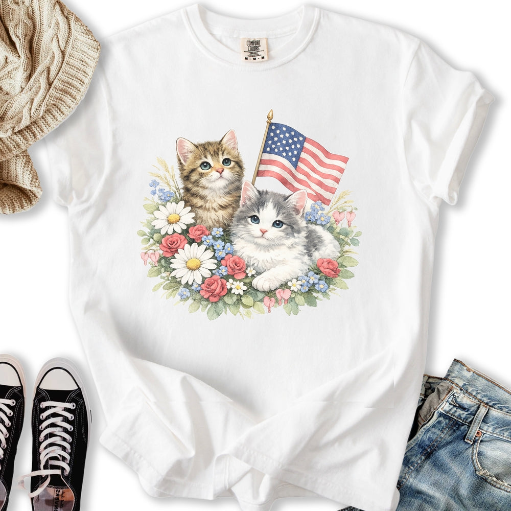 Vintage 4th July Kittens - Adult & Kids T-Shirts, Sweatshirts & Hoodies apparel design preview 1