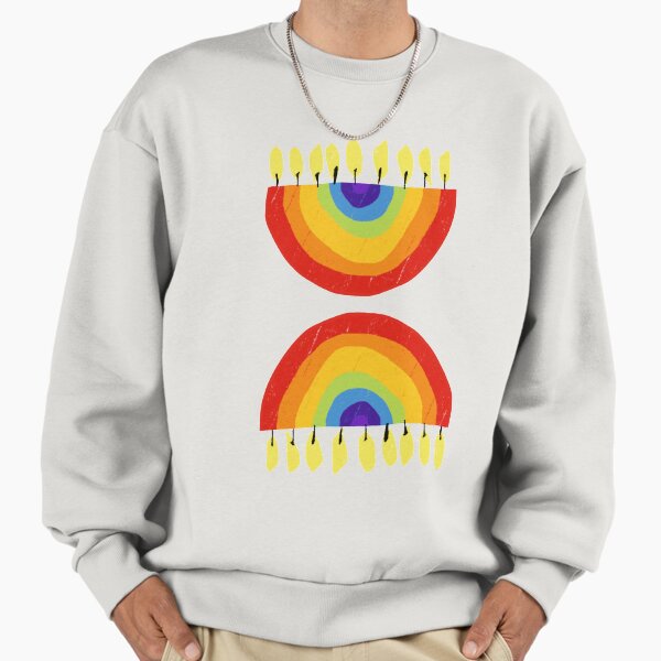 Rainbow Chanukiah Print - Adult & Kids T-Shirts, Sweatshirts & Hoodies apparel design preview 1