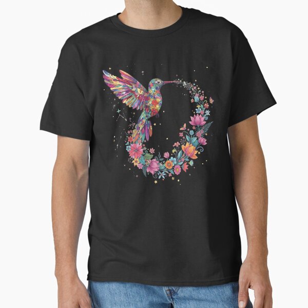 Floral Hummingbird, Animal Lover, Bird, Trendy, Gift - Adult & Kids T-Shirts, Sweatshirts & Hoodies apparel design preview 1