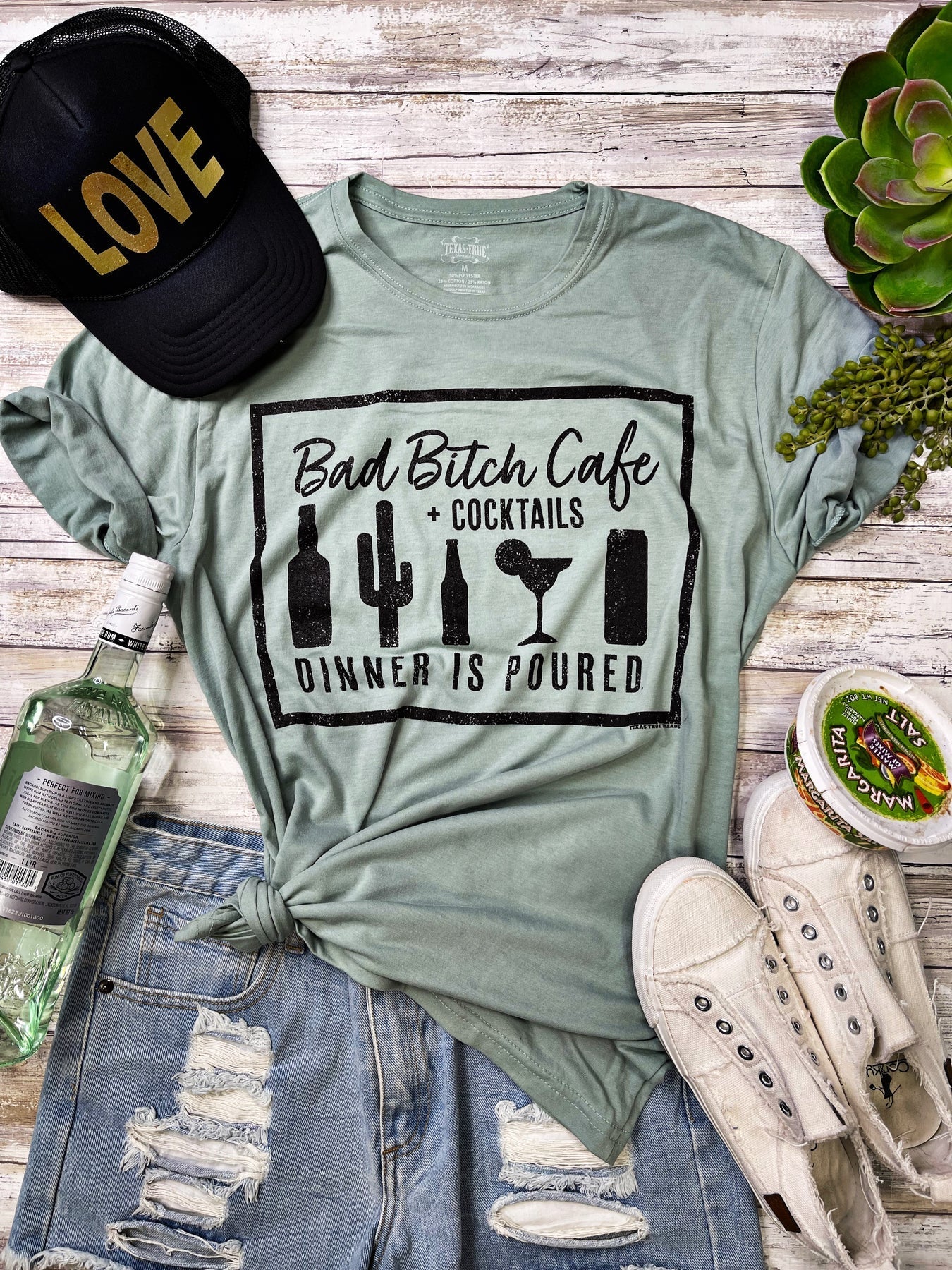 Texas True Threads Bad Bitch Cafe Canvas - Adult & Kids T-Shirts, Sweatshirts & Hoodies apparel design preview 2