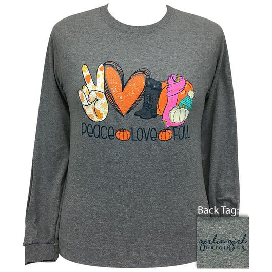 Girlie Girl Originals Peace Love Fall Pumpkin - Adult & Kids T-Shirts, Sweatshirts & Hoodies apparel design preview 2