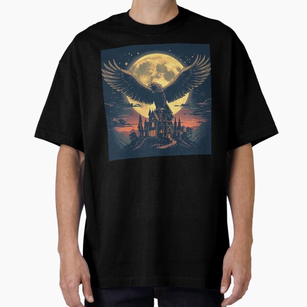 Majestic Griffin Flying Over Magical City - Adult & Kids T-Shirts, Sweatshirts & Hoodies apparel design preview 1