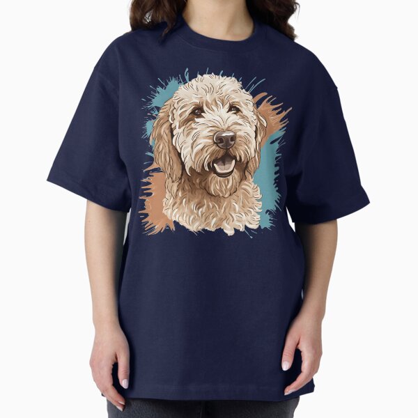 Cream Colored Labradoodle with Blue and Tan Paint - Adult & Kids T-Shirts, Sweatshirts & Hoodies apparel design preview 1