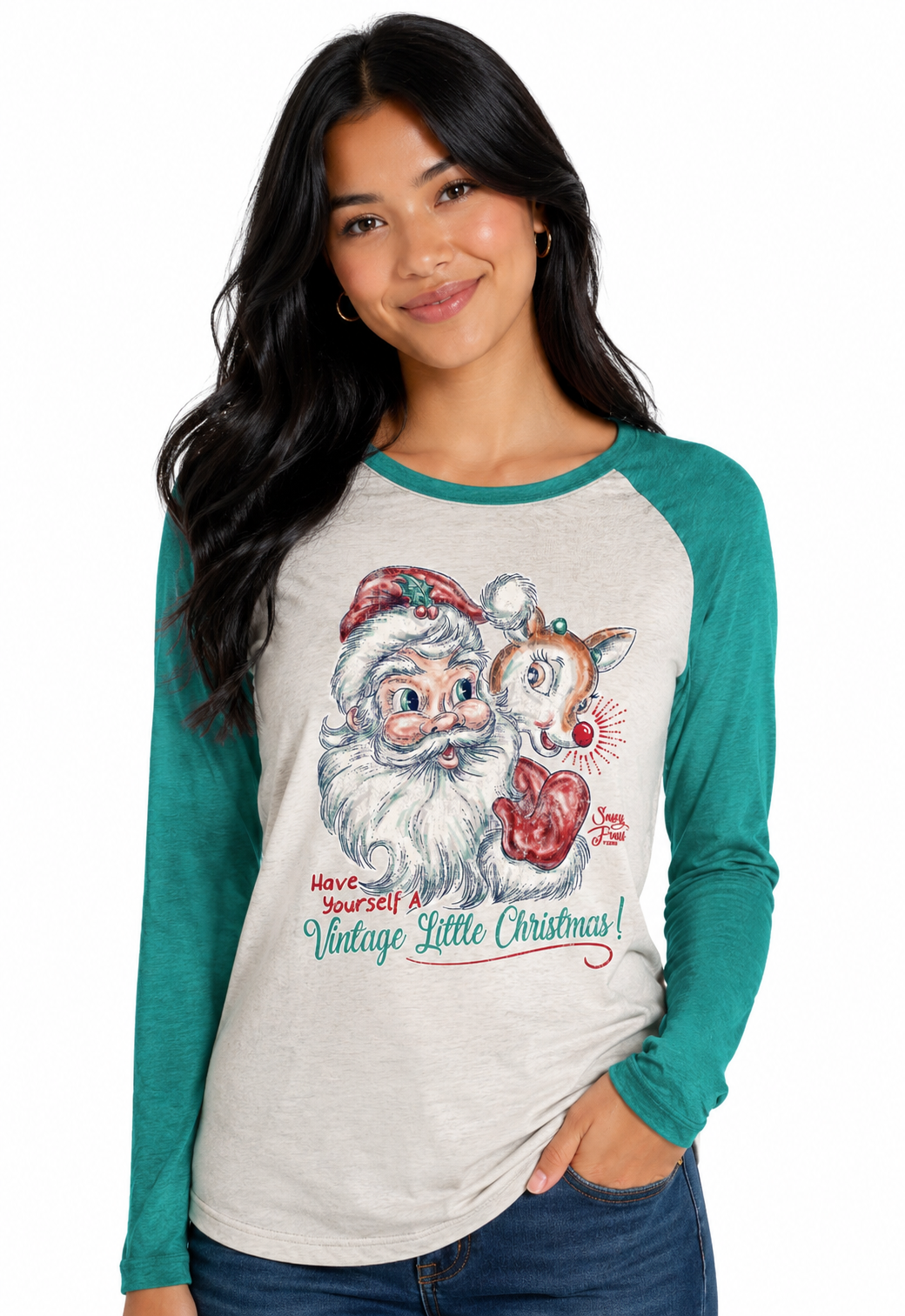 SALE Sassy Frass Vintage Little Christmas Santa - Adult & Kids T-Shirts, Sweatshirts & Hoodies apparel design preview 1