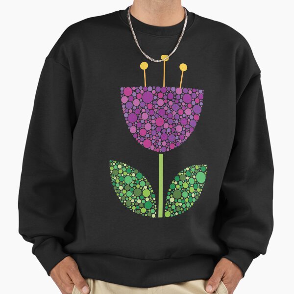 Purple Retro Dot Flower - Adult & Kids T-Shirts, Sweatshirts & Hoodies apparel design preview 1