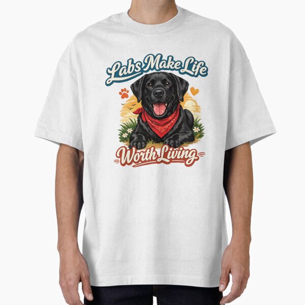 Labs Make Life Worth Living Cute Black Labrador - Adult & Kids T-Shirts, Sweatshirts & Hoodies apparel design preview 1