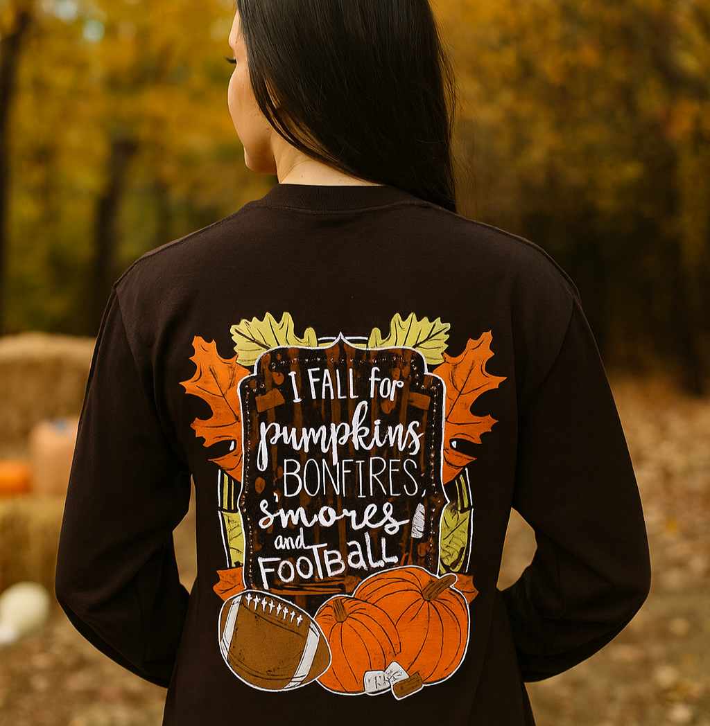 Girlie Girl Originals Fall for Pumpkins, Bonfires and - Adult & Kids T-Shirts, Sweatshirts & Hoodies apparel design preview 1