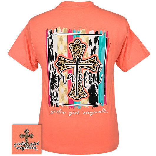 Girlie Girl Originals Grateful Leopard Cross - Adult & Kids T-Shirts, Sweatshirts & Hoodies apparel design preview 1
