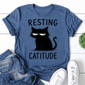 Resting Catitude Cat Print Women Slogan - Adult & Kids T-Shirts, Sweatshirts & Hoodies apparel design preview 1