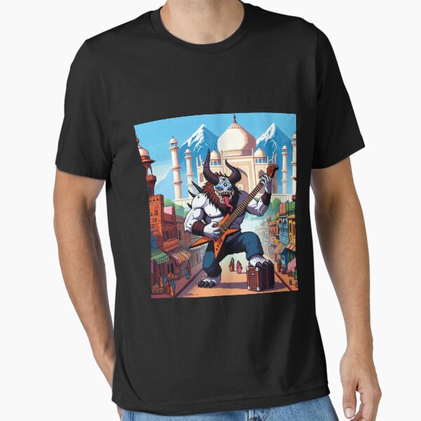 Guitar Monster Tour at India, Funny Music AI Art - Adult & Kids T-Shirts, Sweatshirts & Hoodies apparel design preview 1