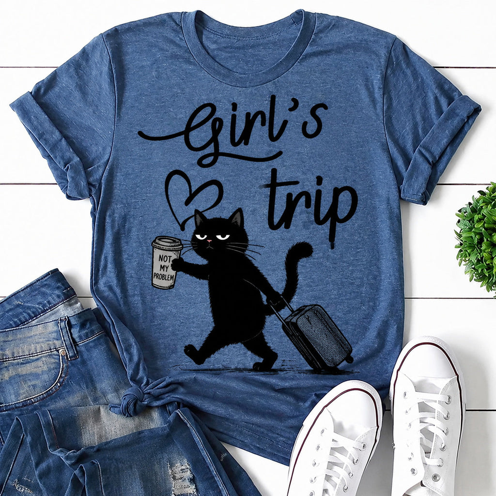 Girl's Trip Cat Print Women Slogan - Adult & Kids T-Shirts, Sweatshirts & Hoodies apparel design preview 1