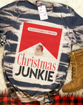 Christmas Junkie Bleached Dye Canvas Girlie - Adult & Kids T-Shirts, Sweatshirts & Hoodies apparel design preview 1