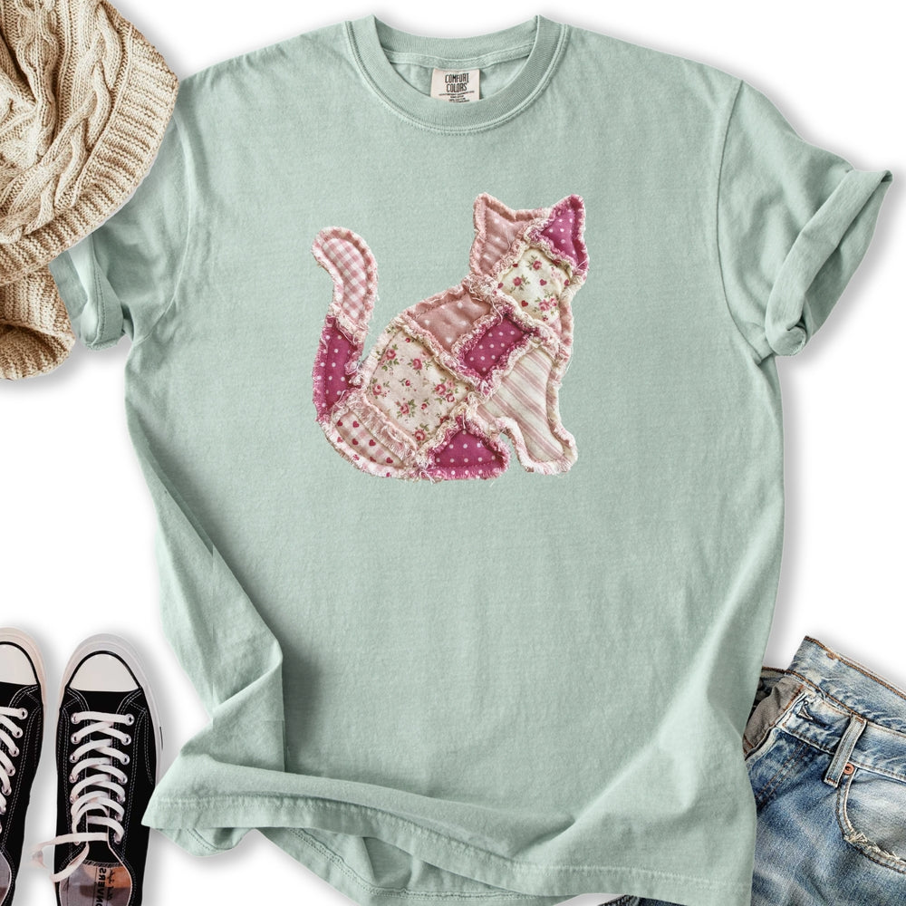 Faux Patchwork Cat - Adult & Kids T-Shirts, Sweatshirts & Hoodies apparel design preview 2
