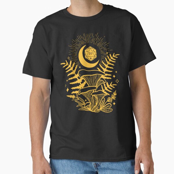 DND DRUID DICE: Forest Mushroom Fern and Moon D20 for - Adult & Kids T-Shirts, Sweatshirts & Hoodies apparel design preview 1