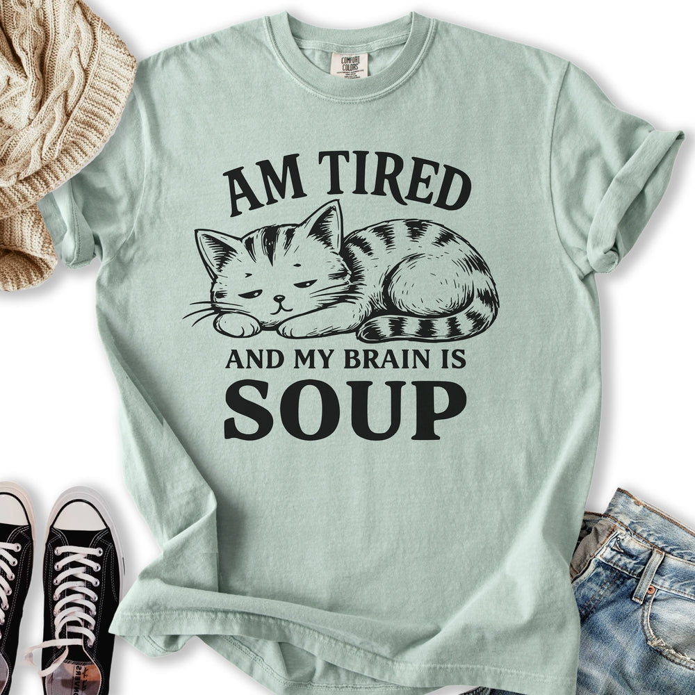 Brain Is Soup Cat - Adult & Kids T-Shirts, Sweatshirts & Hoodies apparel design preview 1