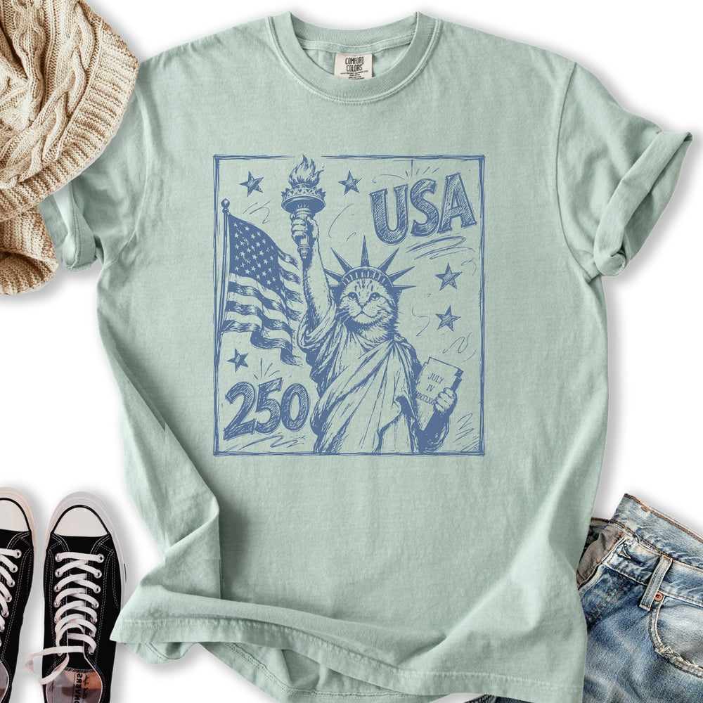 Liberty Cat - Adult & Kids T-Shirts, Sweatshirts & Hoodies apparel design preview 2