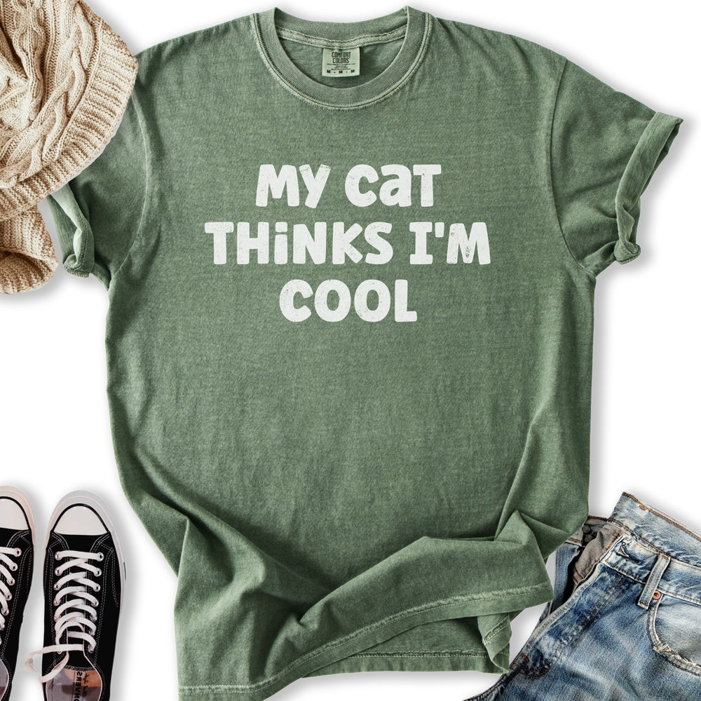 Cat Thinks I'm Cool - Adult & Kids T-Shirts, Sweatshirts & Hoodies apparel design preview 1