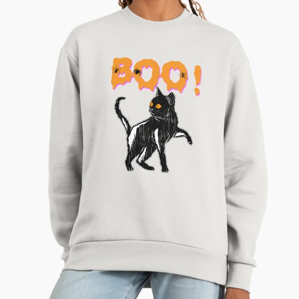 Boo! Black Cat Halloween Holiday - Adult & Kids T-Shirts, Sweatshirts & Hoodies apparel design preview 1