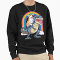 Corgi Riding Dinosaur T rex Funny Rainbow Dog - Adult & Kids T-Shirts, Sweatshirts & Hoodies apparel design preview 1