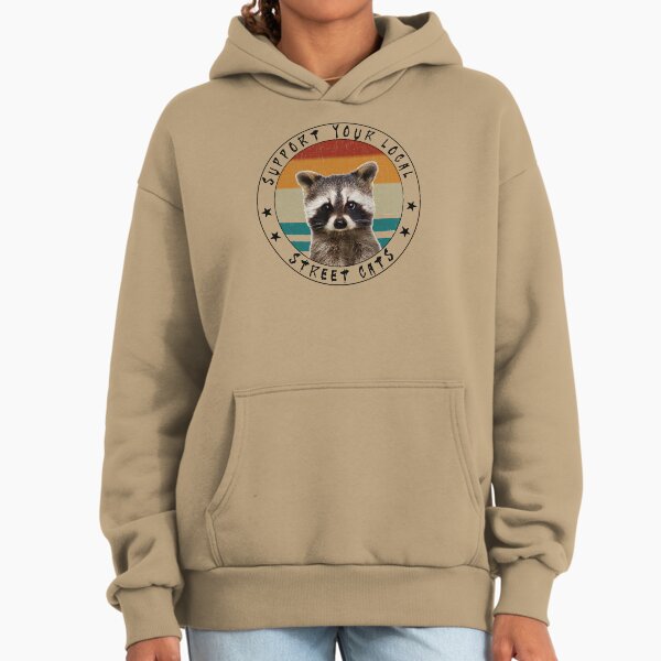 Support Your Local Street Cats Vintage Baby Raccoon - Adult & Kids T-Shirts, Sweatshirts & Hoodies apparel design preview 1