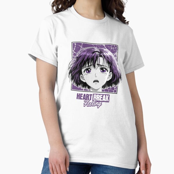 Retro Heartbreak Anime Girl Sad Aesthetic - Adult & Kids T-Shirts, Sweatshirts & Hoodies apparel design preview 1