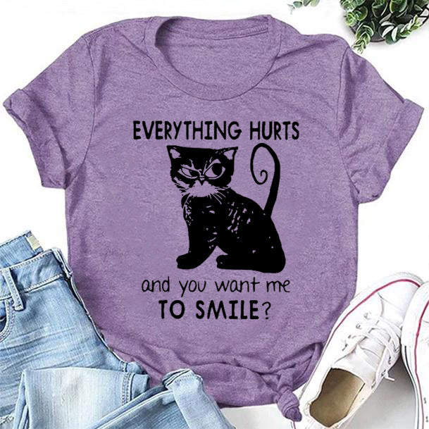 Everything Hurts Print Women Slogan - Adult & Kids T-Shirts, Sweatshirts & Hoodies apparel design preview 2