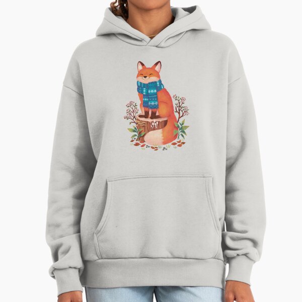 Cozy Scarf Fox: Fall in the Woodlands - Adult & Kids T-Shirts, Sweatshirts & Hoodies apparel design preview 1