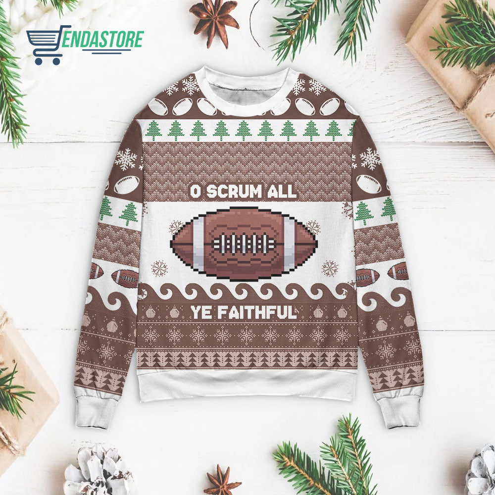 O scrum all ye faithful Christmas sweater product image 2