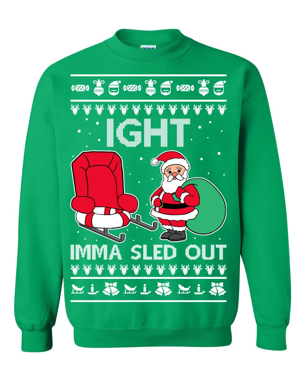 Santa Claus ight imma sled out Christmas sweater product image 3
