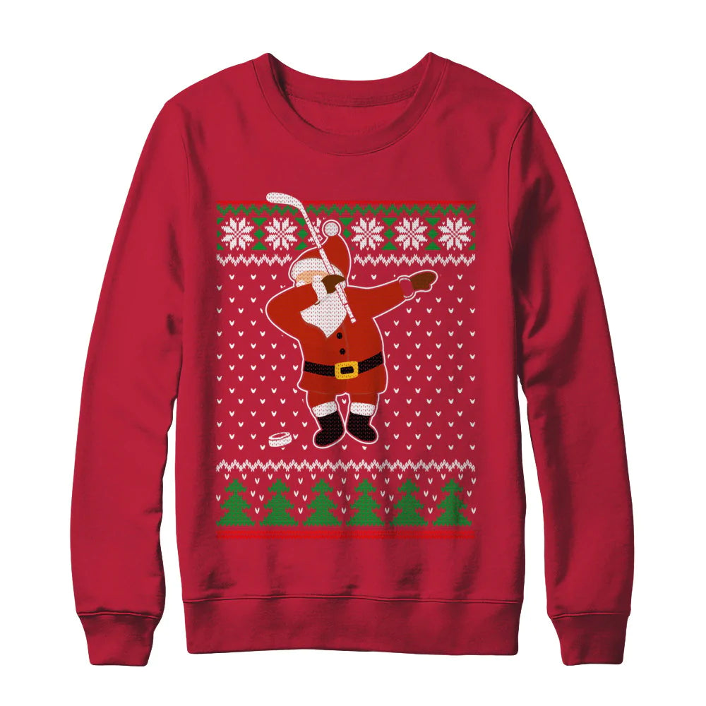 Dabbing santa hockey Christmas sweater product image 3