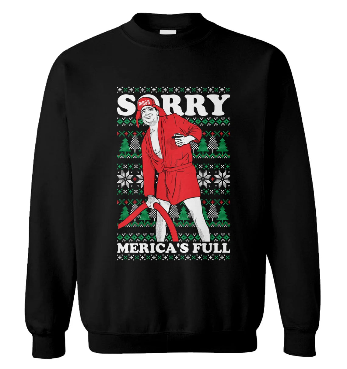 D*nald Tr*mp sorry merica’s full Christmas sweater product image 3