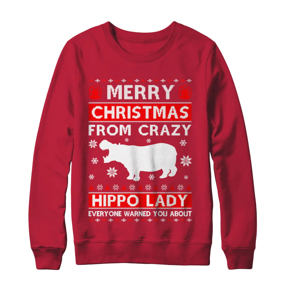 Merry christmas from crazy hippo Christmas sweater product image 3