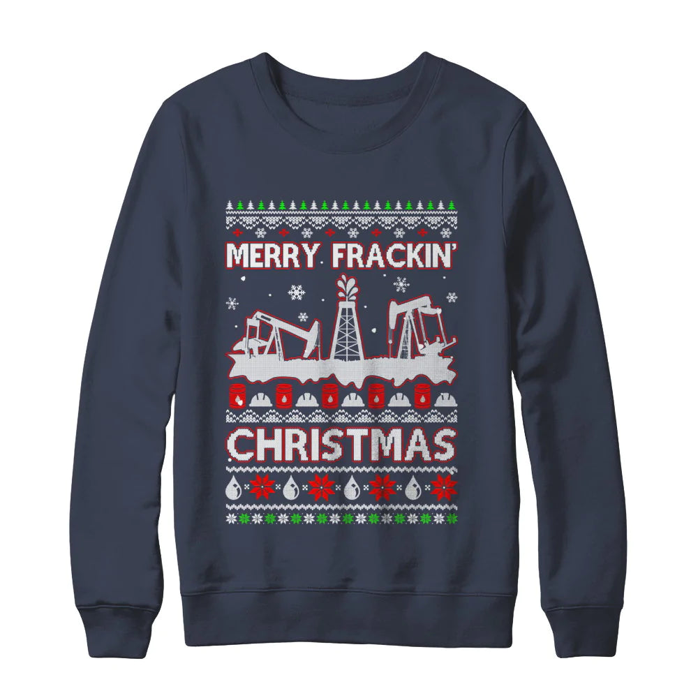 Oilfield merry frackin Christmas sweater product image 4