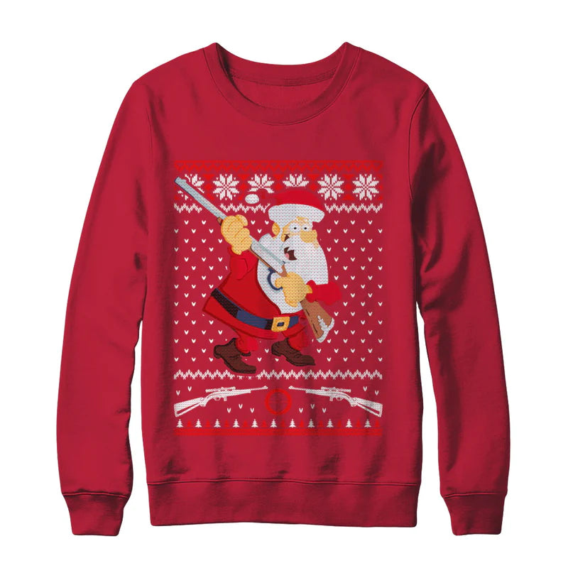 Santa gun hunting Christmas sweater product image 3
