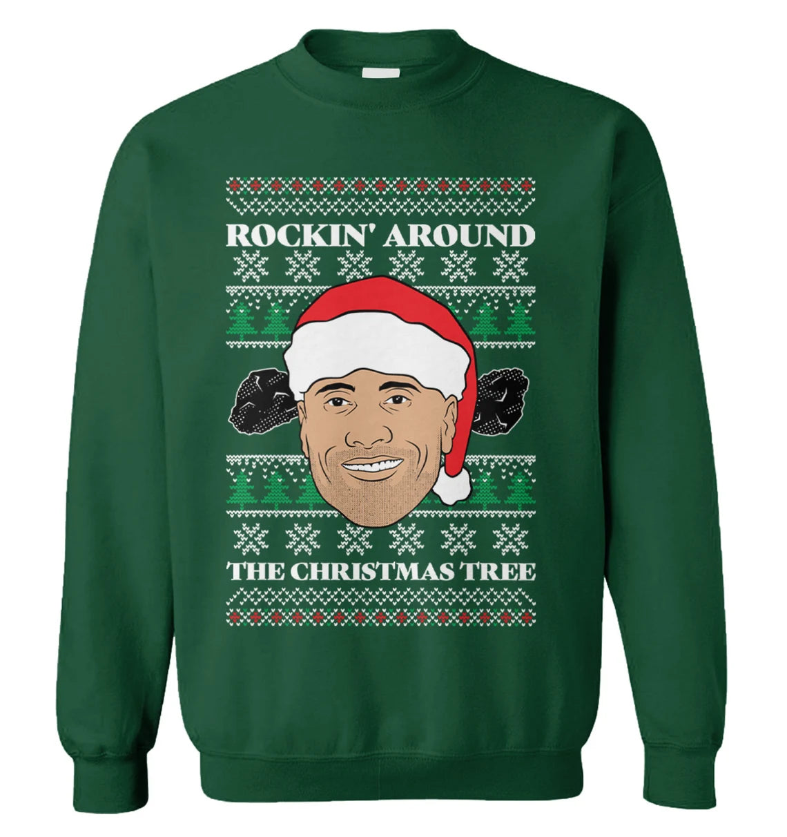 Dwayne Johnson rockin around the Christmas tree Christmas sweater product image 3
