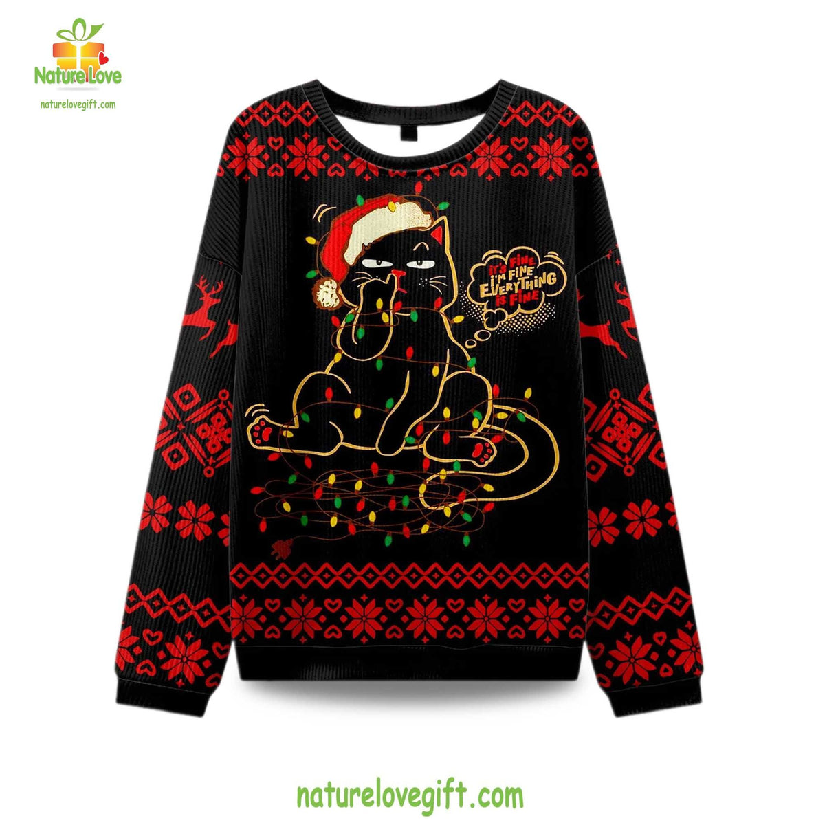 Ugly Christmas Sweater Its Fine Im Fine Everything Is Fine product image