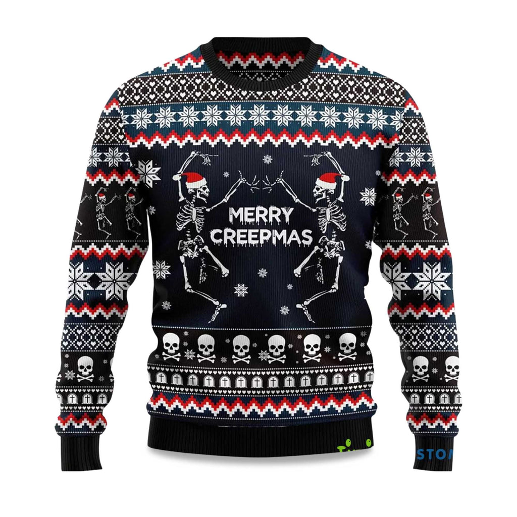 2025 Skeleton Merry Creepmas Ugly Christmas Sweater product image