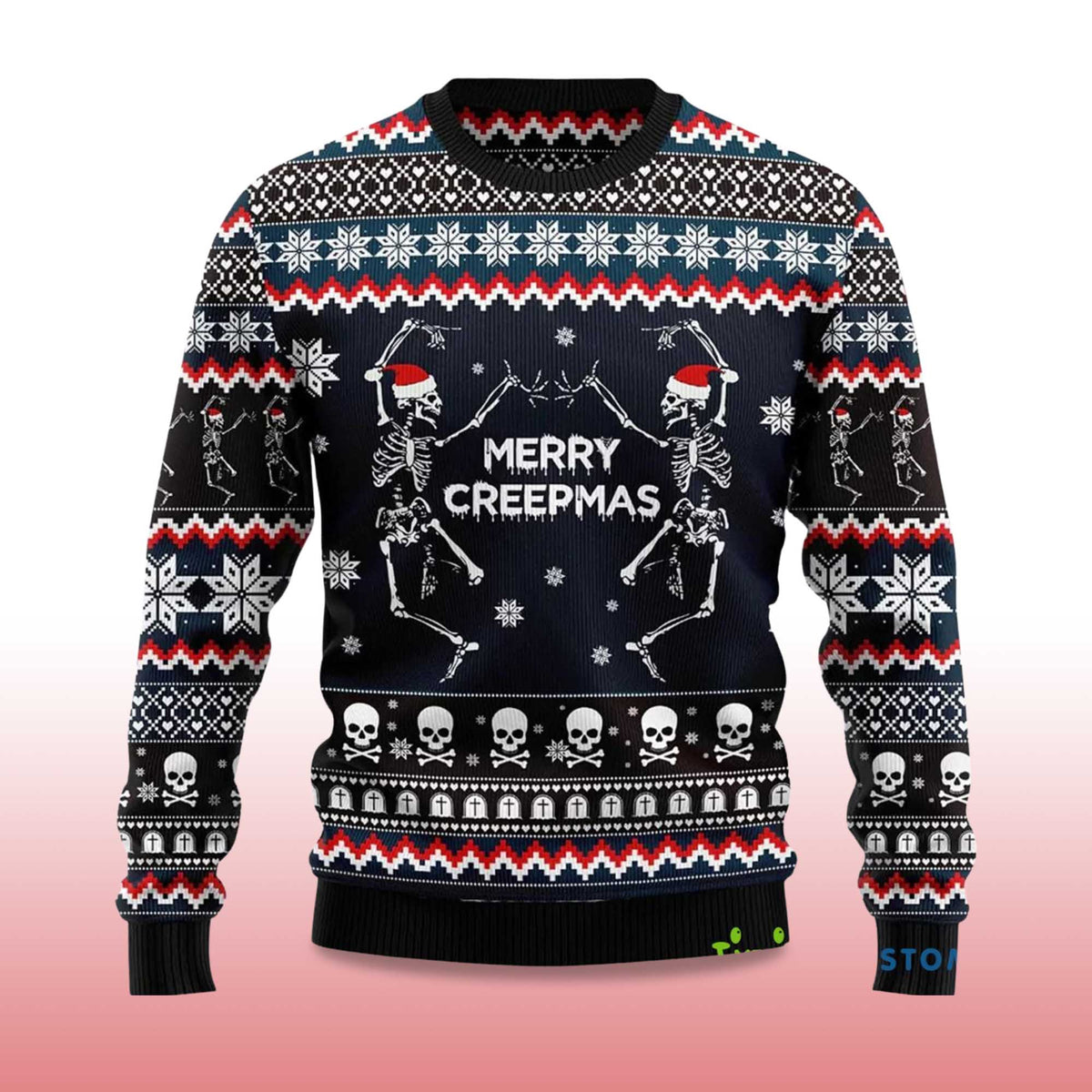 2025 Skeleton Merry Creepmas Ugly Christmas Sweater product image 4