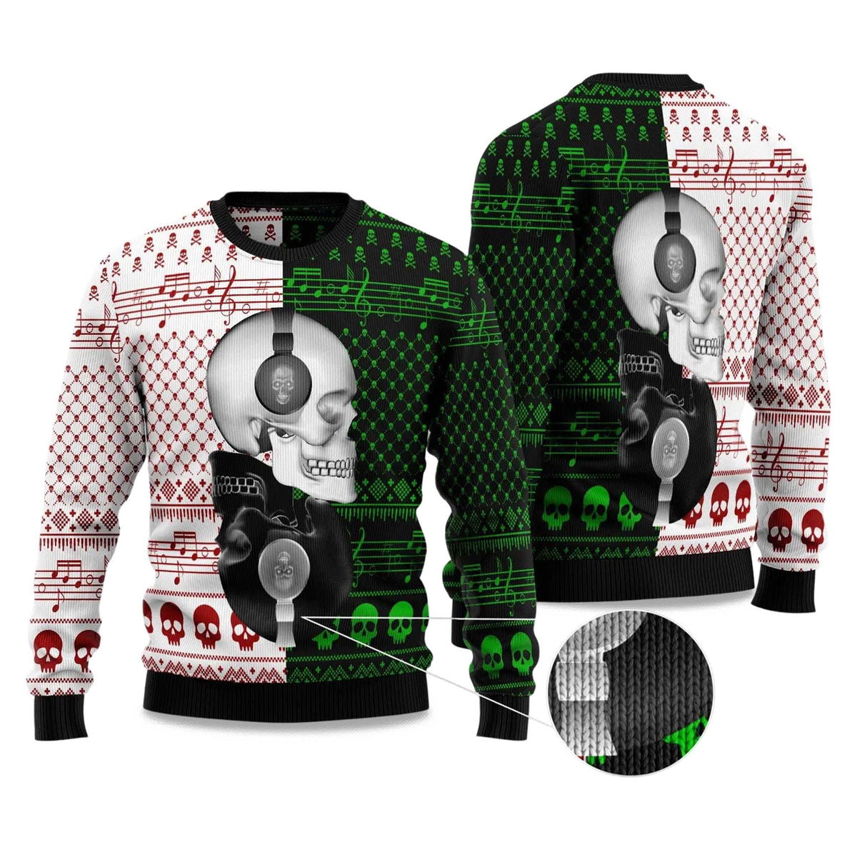 2025 Skull Yinyang Ugly Christmas Sweater product image