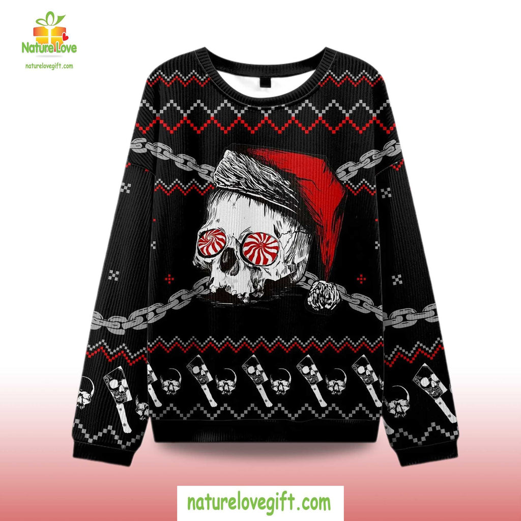 Ugly Christmas Sweater Skulls and Chains Holiday Design product image 2