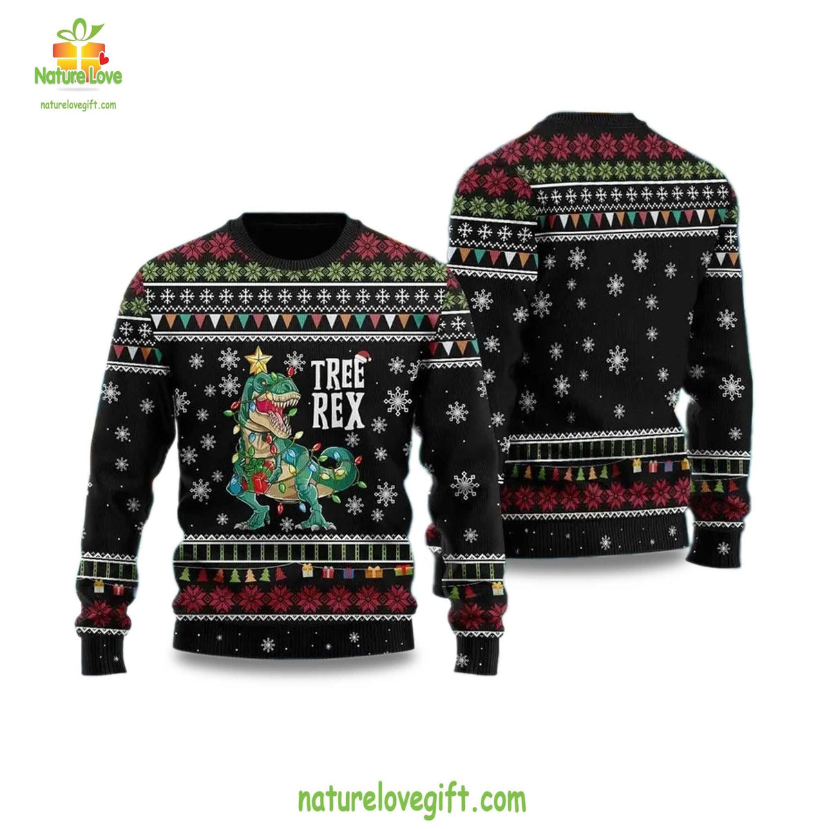 Ugly Christmas Sweater Tree Rex Holiday Festive Top product image
